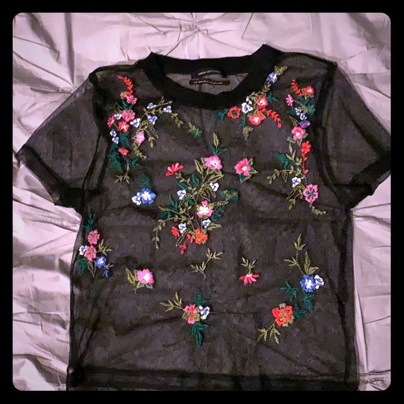 Sheer Embroidered Top - Picture 2 of 2